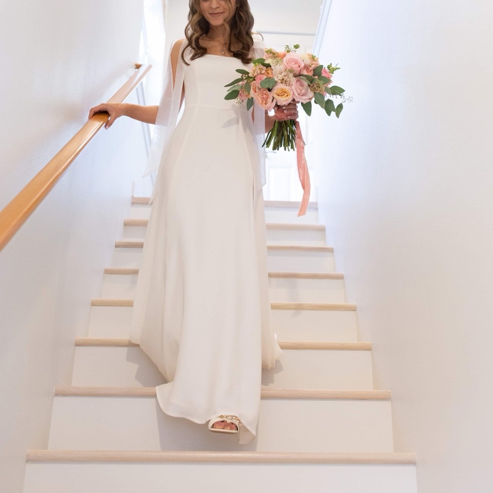 Reformation Balsam Bow Maxi Dress Ivory - Bridal - Ribbon Tie Straps - Size 0 - Picture 3 of 14